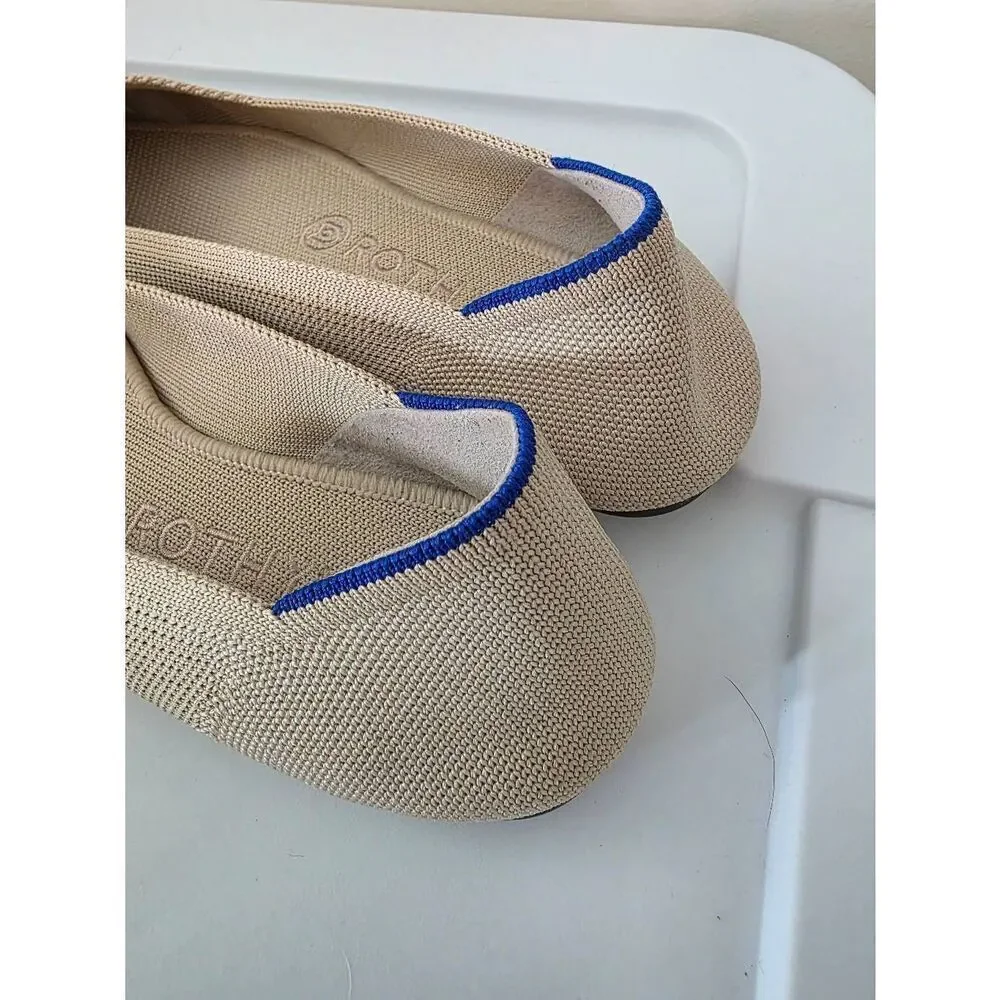 Rothy's size W8.5 pointy flats Ecru